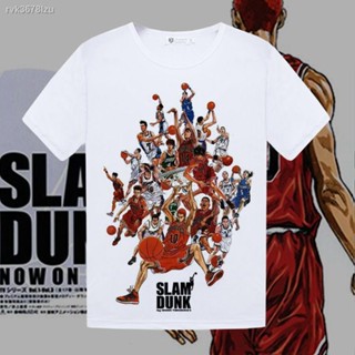 เสื้อผ้าแฟชั่น☍Slam Dunk เสื้อผ้าบาสเก็ตบอล Sakuragi Flower Road Rukawa Maple อุปกรณ์ต่อพ่วงแขนสั้นอะนิเมะเสื้อยืดช_09