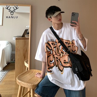 HANLU เสื้อยืดสีพื้นผู้ชาย คอก รูปแบบ3Dนูน เสื้อใหญ่ เกรดพรีเมี่ยม ใส่สบาย ไม่หด ไม่ต้องรีด