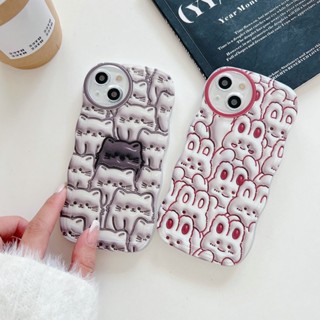 Couple Casing Redmi 9T Note 7 6 5 Pro 4 4X Plus S2 Meet you in the crowd Soft Phone Case Cute Visual 3D Cat Rabbit Fine Hole Cartoon Wavy Edge Back Cover 1STB 31