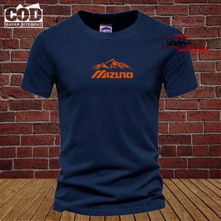 Mizuno เสื้อยืดแขนสั้น มีฮู้ด พิมพ์ลายภูเขา สีส้ม คุณภาพดี สําหรับผู้ชาย และผู้หญิง_01