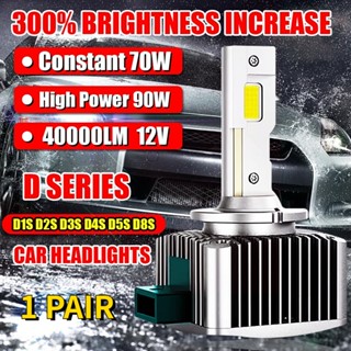 หลอดไฟเทอร์โบ LED D1S D3S HID D2S D4S D5S D8S ชิป 35000LM CSP 6000K 90W สีขาว ปลั๊กแอนด์เพลย์ สําหรับรถยนต์