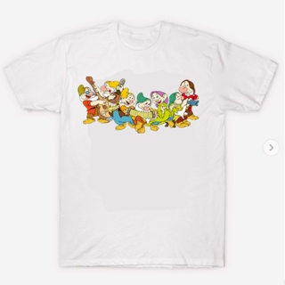 Cartoon snow white and the seven dwarfs graphic t-shirt for men 100%Cotton Crew Neck Short Sleeve T-Shirt_01