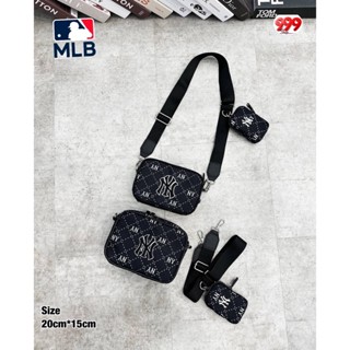 &lt;พร้อมส่ง สีเข้าใหม่สีดำ&gt;กระเป๋าสะพาย MLB