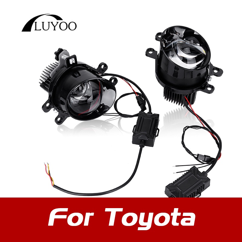 ไฟตัดหมอก LED สองดวง สําหรับ Toyota Corolla Yaris Auris Camry Fortuner Prius RAV4 Hyperboloid Projector Lenses Tuning PTF LED Car Lamps