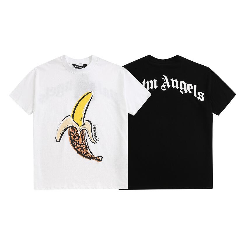 2023 New Men's Palm Angels Letter Printed Banana T-shirts Classic 100% Cotton Shirt Tee O-neck Short Sleeve T-shirt_12