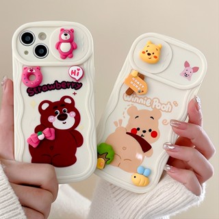 เคสโทรศัพท์มือถือแบบนิ่ม กันกระแทก ลายการ์ตูนดิสนีย์ วินนี่ เดอะ พูห์ น่ารัก พร้อมตัวเลื่อนติดหน้าต่าง สําหรับ iPhone 14 13 12 Pro Max 11 14promax