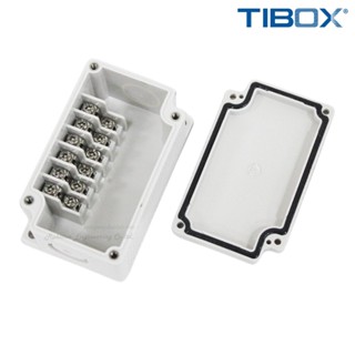 TIBOX TJ-6P-K กล่องพลาสติก พร้อมเทอร์มินอลบล็อก (Plastic Terminal Block Box IP66) 6Pole 10A Size : 91x55x43 mm.