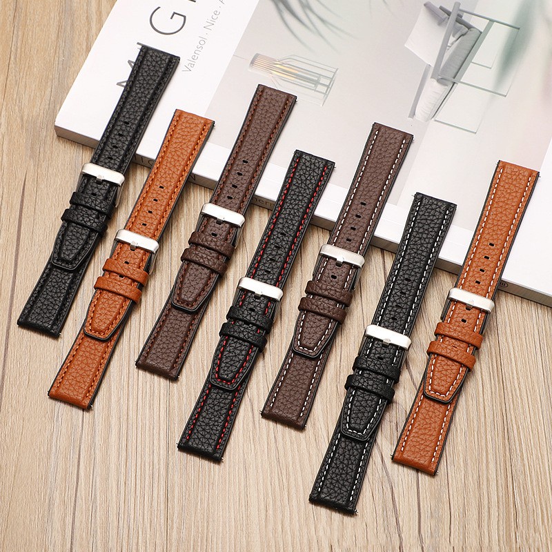 สายนาฬิกาข้อมือ สายหนัง สไตล์วินเทจ ขนาด 20 มม. 22 มม. สําหรับ Huawei Samsung Watchband