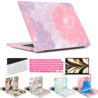 ใหม่ เคสพลาสติกแข็ง พิมพ์ลายดอกไม้ สําหรับ MacBook M1 M2 chip A2681 A2338 A2442 A2779 A2337 Pro 13 14 A2251 A1706 A1708 Air 13 A2179 A1932 A1466