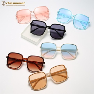 Chicsummer แว่นตากันแดด กรอบสี่เหลี่ยม ไล่โทนสี ป้องกันรังสียูวี สไตล์เรโทร แฟชั่นสําหรับผู้หญิง O7Y2