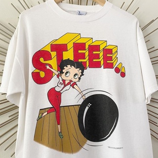 เสื้อยืดแขนสั้น ผ้าฝ้าย พิมพ์ลายการ์ตูน Betty boop Miss Betty แฟชั่นสําหรับผู้ชาย และผู้หญิง