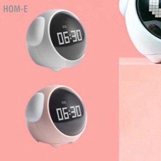 Hom-E Expression Clock รูปร่างสุนัขน่ารักมัลติฟังก์ชั่น LED นาฬิกาปลุกดิจิตอลเสียงเปิดใช้งานไฟกลางคืน
