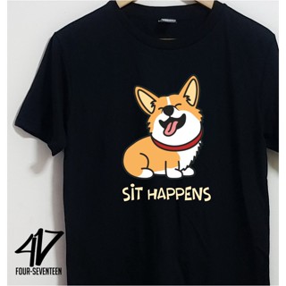 Sit Happens Funny Corgi Graphic Shirt Unisex_04