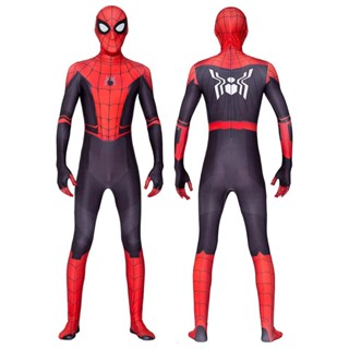  Spider Man one-piece cosplay costume childrens superhero suit (1 superhero Boilersuit+1 split mask)