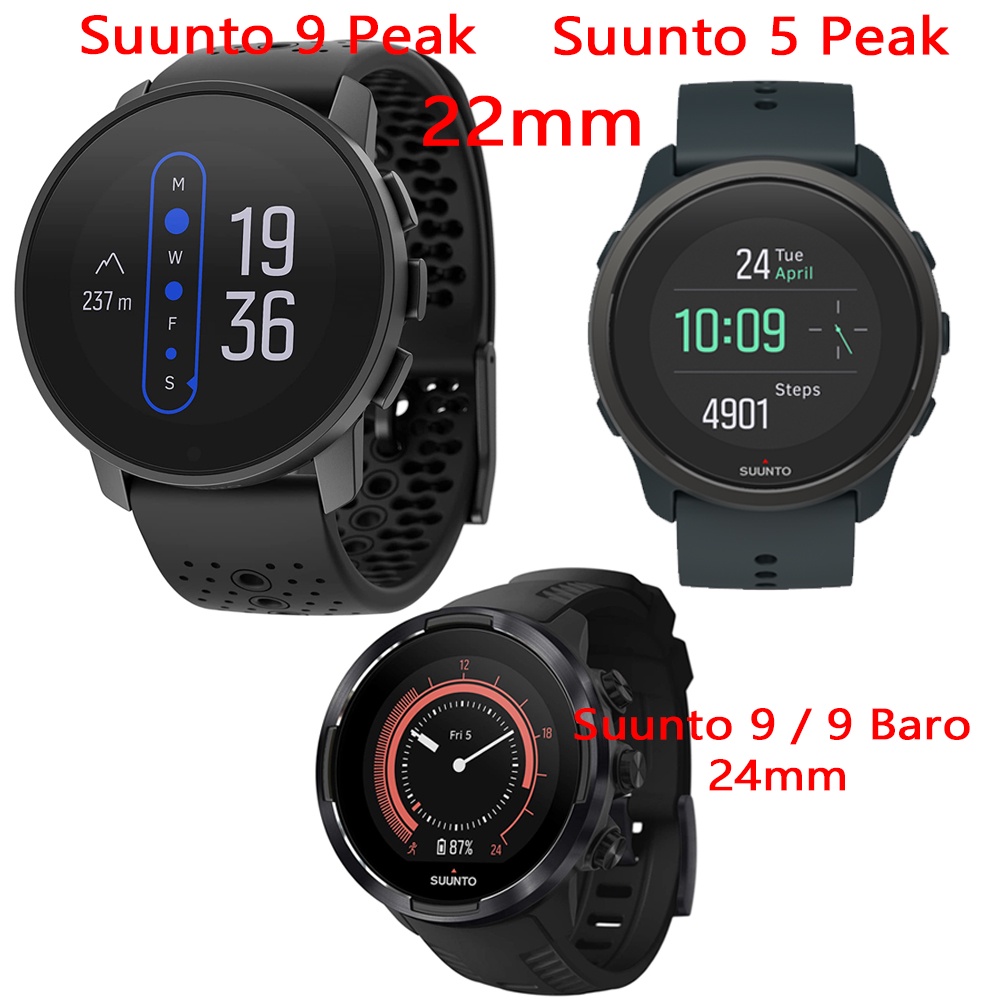 สายนาฬิกาข้อมือซิลิโคน หัวเข็มขัดสี สําหรับ Suunto 9 Peak 43 มม.