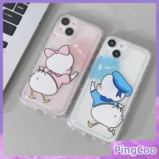 PingCoo - Case For iPhone 14 13 12 11 Plus Pro Max XR TPU Soft Clear Pink Blue Jelly Airbag Case Cute Cartoon Camera Protection Shockproof Back Cover