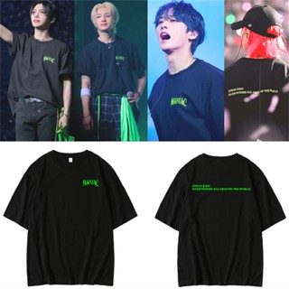 Stray เด็ก T เสื้อ SKZ MANIAC คอนเสิร์ตย่อหน้าเดียวกันเสื้อยืดคุณภาพสูงแฟน Kpop TeesS-5XL