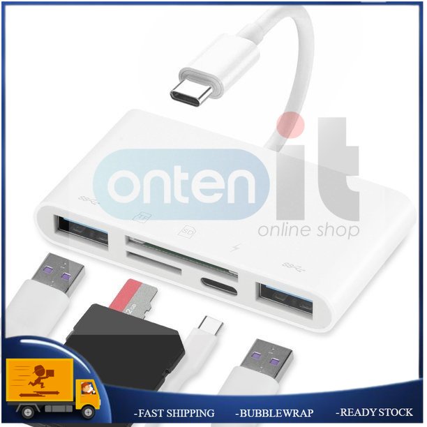เครื่องอ่านการ์ด SD TYPE-C, Type C 3/5 in 1 Hub Micro SD TF CF เครื่องอ่านการ์ดหน่วยความจํารองรับการ