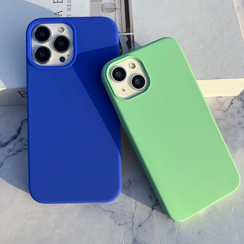 Kleinสีฟ้าสีเขียวกันชนนุ่มซิลิโคนกันกระแทกสําหรับiPhone 15Promax 15 14Promax 13Promax 11 11promax 12 17promax 13Pro 14Pro X Xs XR Xsmax 13mini 16Promax 16Pro 2024