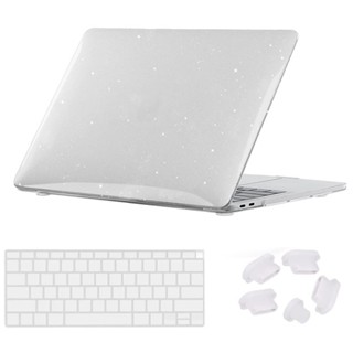 เคสแล็ปท็อป พลาสติก ลายกลิตเตอร์ สําหรับ MacBook Air Pro Max M2 13 14 16 นิ้ว