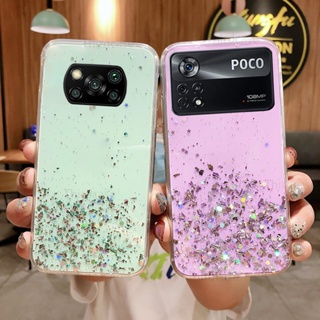 เคสซิลิโคนนิ่ม ประดับเลื่อม กลิตเตอร์ กันกระแทก สําหรับ Xiaomi Poco M4 Pro X3 NFC X4 Pro X3 GT F3 M3 M4 Pro 4G 5G