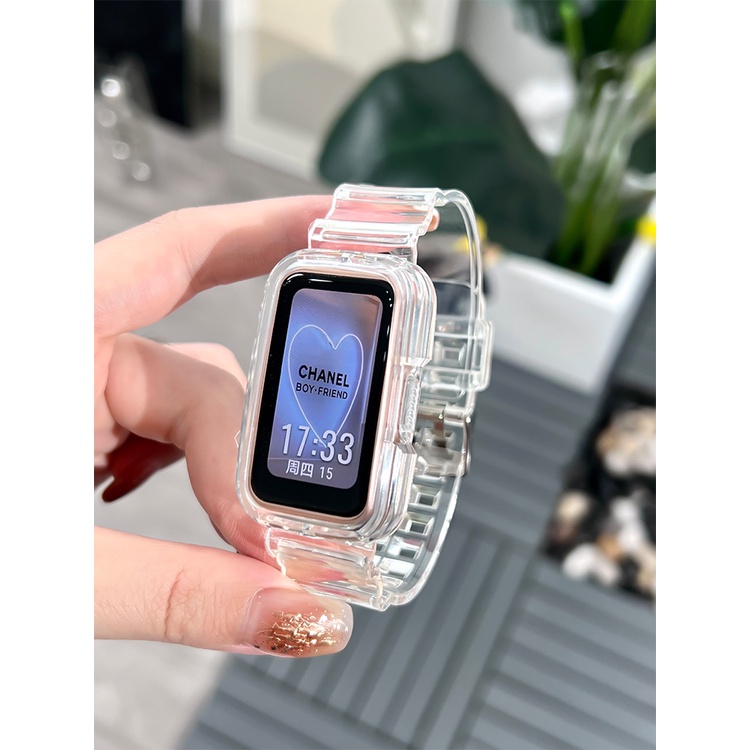 เหมาะสําหรับ Redmi Smart Band 2/Redmi Band 2 / Xiaomi Smart Band 8 Active สายซิลิโคนธารน้ําแข็งโปร่งใส creative ins สไตล์
