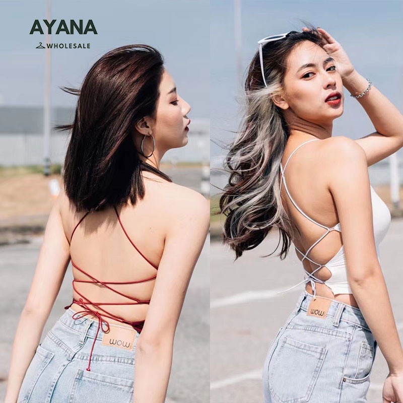 เสื้อสายเดี่ยวสไตล์เกาหลี ไขว้หลัง