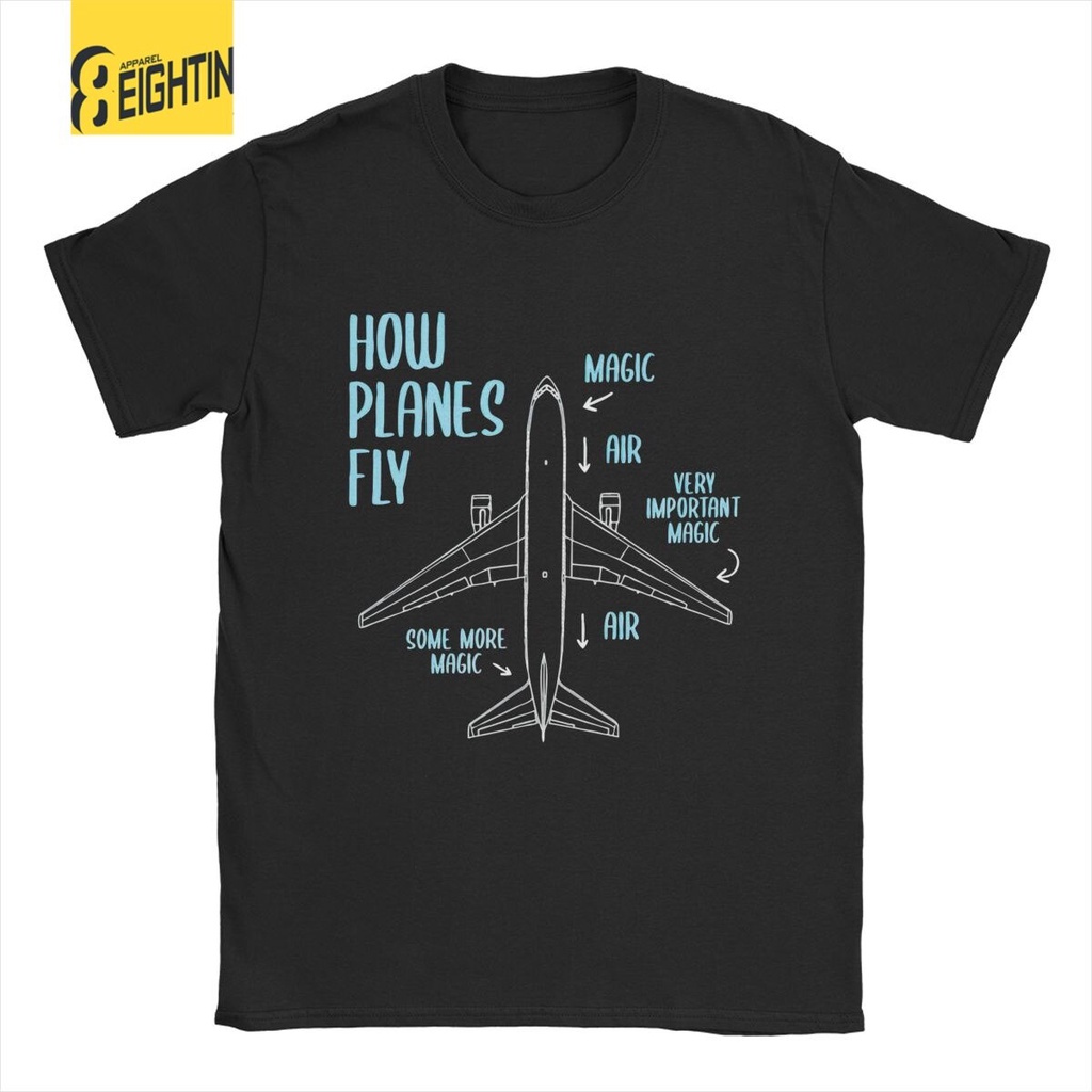 Men'S How Planes Fly Engineer Pilot Airplane T Shirt Pure Cotton Clothes Novelty Short Sle_03
