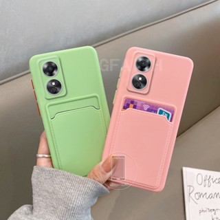 ใหม่ เคสโทรศัพท์มือถือ ซิลิโคนนิ่ม TPU พร้อมช่องใส่บัตร แฟชั่น สําหรับ OPPO Reno8 T Reno8T 4G A78 A17K A17 4G 5G