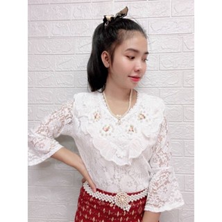 เสื้อสาวอวบ เสื้อลูกไม้สีขาวใส่งานบุญงานแต่ง✨แถมซับในให้ด้วย✨
🏵อก42" อก38-42ใส่ใด้จ้า🏵