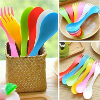 Spork fork กระเป๋าเป้สะพายหลัง ช้อน ส้อม 1/6 สําหรับตั้งแคมป์ เดินป่า