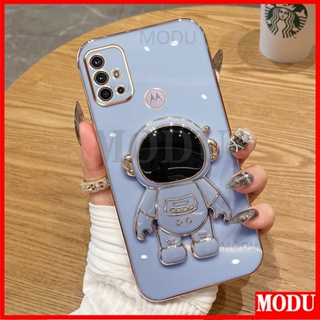 Modu เคสโทรศัพท์ ซิลิโคนนิ่ม ลายนักบินอวกาศ 6D พร้อมขาตั้ง สําหรับ Motorola Moto G20 G30 G10