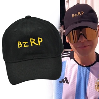 Bizarrap หมวกเบสบอล ผ้าฝ้าย ปักลาย BZRP ปรับได้ สไตล์ฮิปฮอป