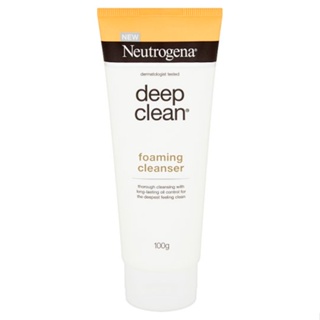 นูโทรจีน่าดีพคลีนโฟมมิงคลีนเซอร์100มลผลิตภัณฑ์ดูแลผิวหน้าNEUTROGENA CLEAN DEEP FOAMING CLEANSER 100G.