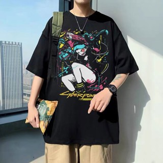 Cyberpunk Edgerunners Tshirt Rebecca Cyberpunk T-shirt Crewneck Men Women Pure Cotton Tee Edge Runners DAVID &amp; LUCY_12