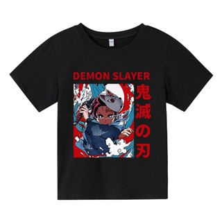 Anime Demon Slayer Kid Coslpay T Shirt Kawaii Blade of Ghost Graphic T-shirt Children summer Tshirt_08