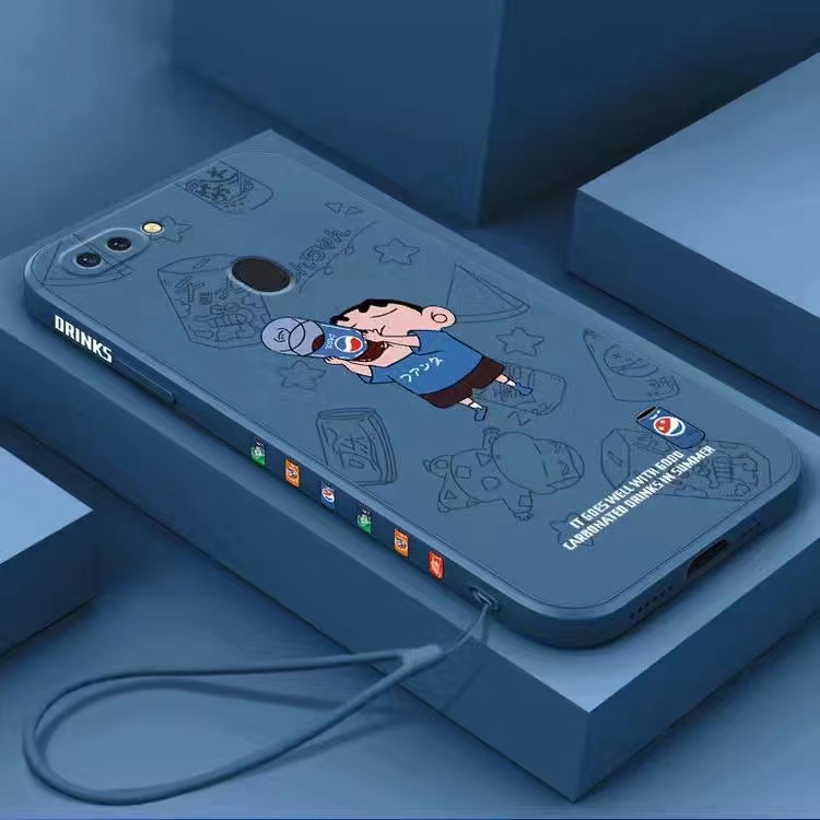 เคส Samsung A7 2018 J4 Plus J4+ J4 Prime J2 Prime J7 Prime A10S A51 Straight Edge 90 ° Crayon Shinchan Silicone Case โทรศัพท์มือถือ