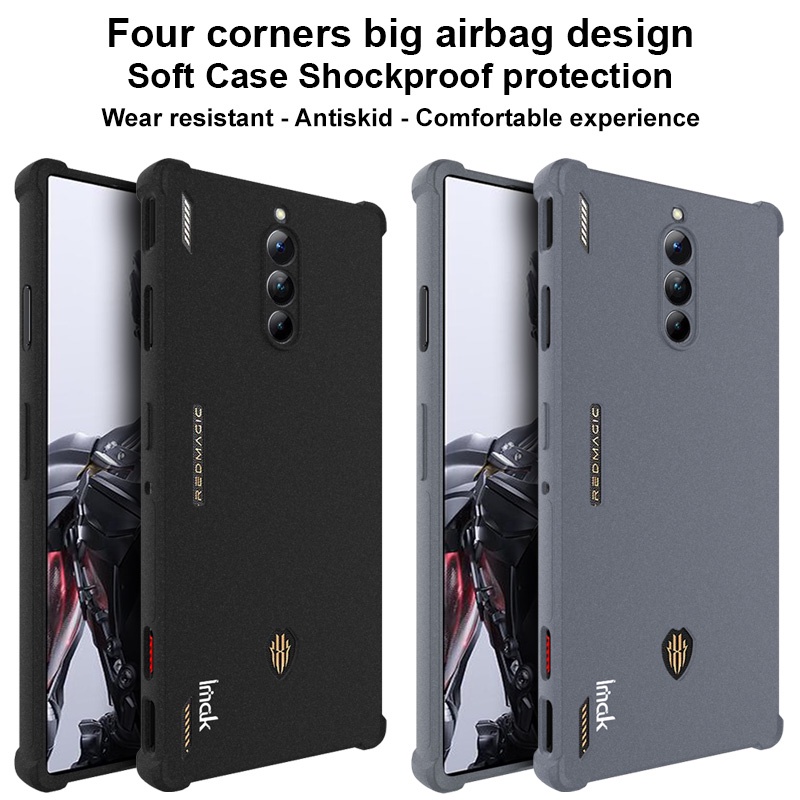 ของแท้ Imak for ZTE Red Magic 8 Pro Plus 5G เคสกันกระแทก Red Magic8 Pro 5G เคส TPU นิ่ม เคลือบด้าน สีดํา ซิลิโคน เคสด้านหลัง