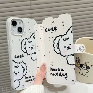 เคสโทรศัพท์มือถือนิ่ม ฝาพับแม่เหล็ก กันกระแทก ลายลูกสุนัขน่ารัก สไตล์เกาหลี ญี่ปุ่น สําหรับ iPhone Apple 14 pro max 13 12 11 14promax 13 12 11
