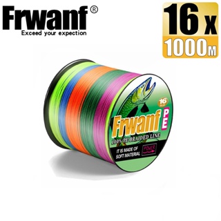 Frwanf สายเอ็นตกปลา แบบถัก PE X16 20-500LB 1000 ม. 16 เส้น หลายสี