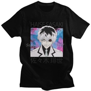 เสื้อยืดแขนสั้น ผ้าฝ้าย พิมพ์ลายการ์ตูนอนิเมะ Kaneki Ken Tokyo Ghoul แฟชั่นฮาราจูกุ สไตล์ญี่ปุ่น สําหรับผู้ชาย