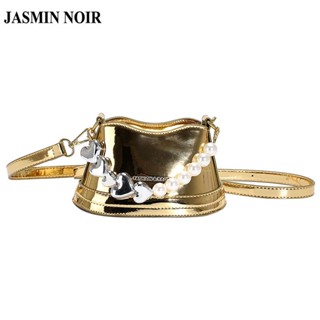 Jasmin NOIR กระเป๋าสะพายไหล่ กระเป๋าถือ หนัง PU แต่งสายโซ่คล้อง สําหรับสตรี