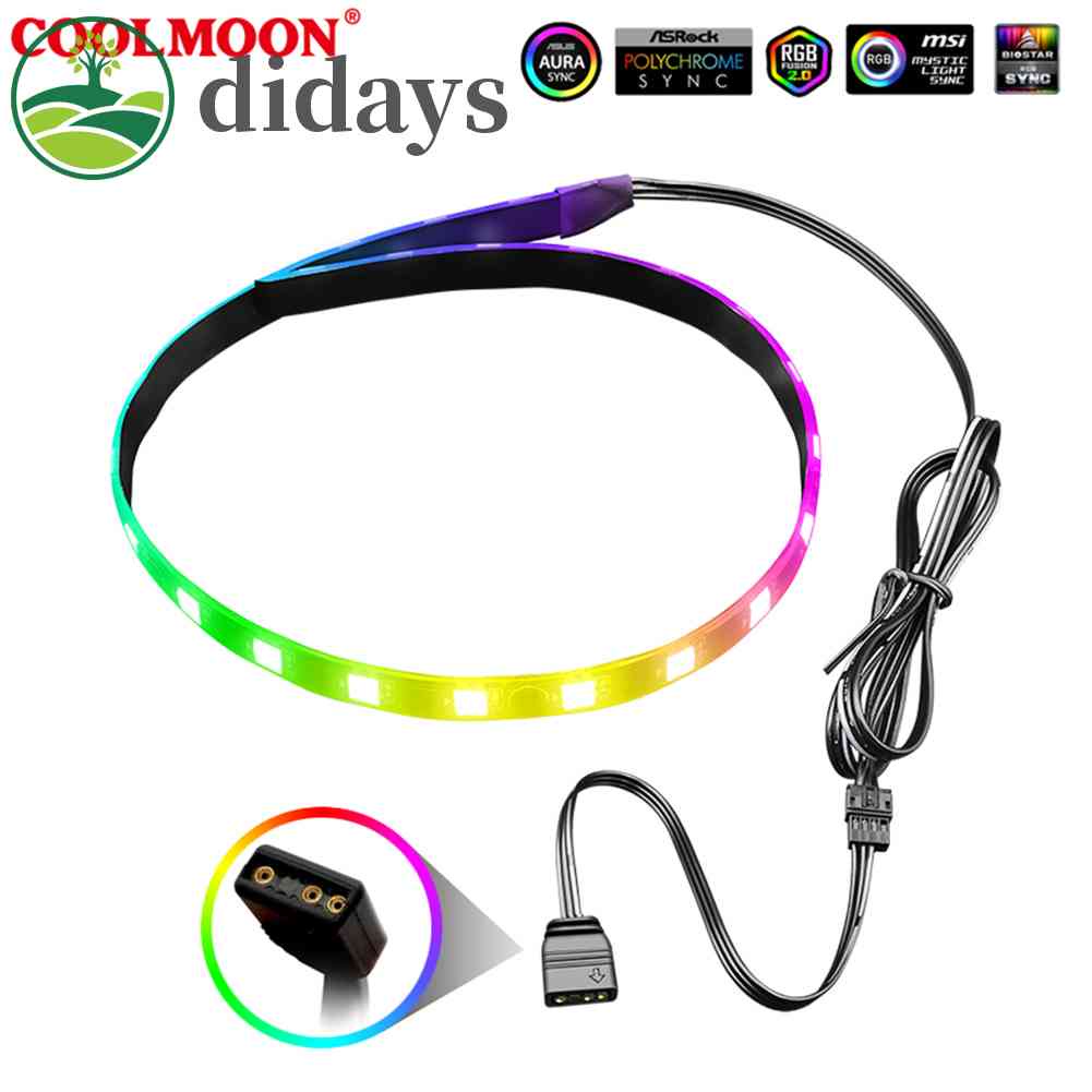 Coolmoon CM-LS40 5V ARGB PC เคสไฟ LED SATA 3PIN โคมไฟ RGB คอมพิวเตอร์