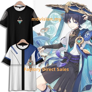 ใหม่ เสื้อยืดแขนสั้นลําลอง พิมพ์ลายอนิเมะ Genshin Impact Kunikuzushi 3D ทรงหลวม สไตล์ญี่ปุ่น แฟชั่นสําหรับผู้ชาย และผู้หญิง