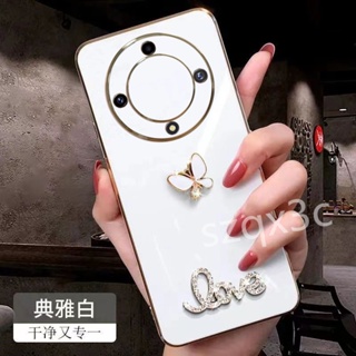 เคสป้องกันโทรศัพท์มือถือ TPU แบบนิ่ม ลายผีเสื้อ บางพิเศษ สําหรับ Honor X9a X9 X8a X8 X7a X6 5G 4G 70 50 Lite HONORX9A