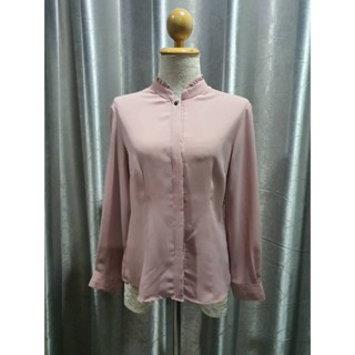 FF01917 เสื้อแฟชั่น มือสอง สีชมพู อก 35 นิ้ว