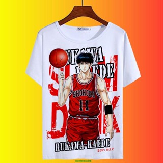 ผลิตภัณฑ์ใหม่ Slam Dunk แขนสั้น Sakuragi ดอกไม้แผนที่ Mitsui Shou Brothers ชุด Rukawa Maple บาสเกตบอลอะนิเมะเสื้อยื_09