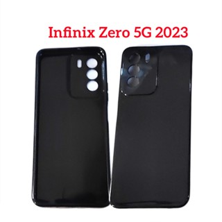 เคสโทรศัพท์มือถือ TPU แบบนิ่ม สีดําล้วน สําหรับ Infinix Zero 5G 2023