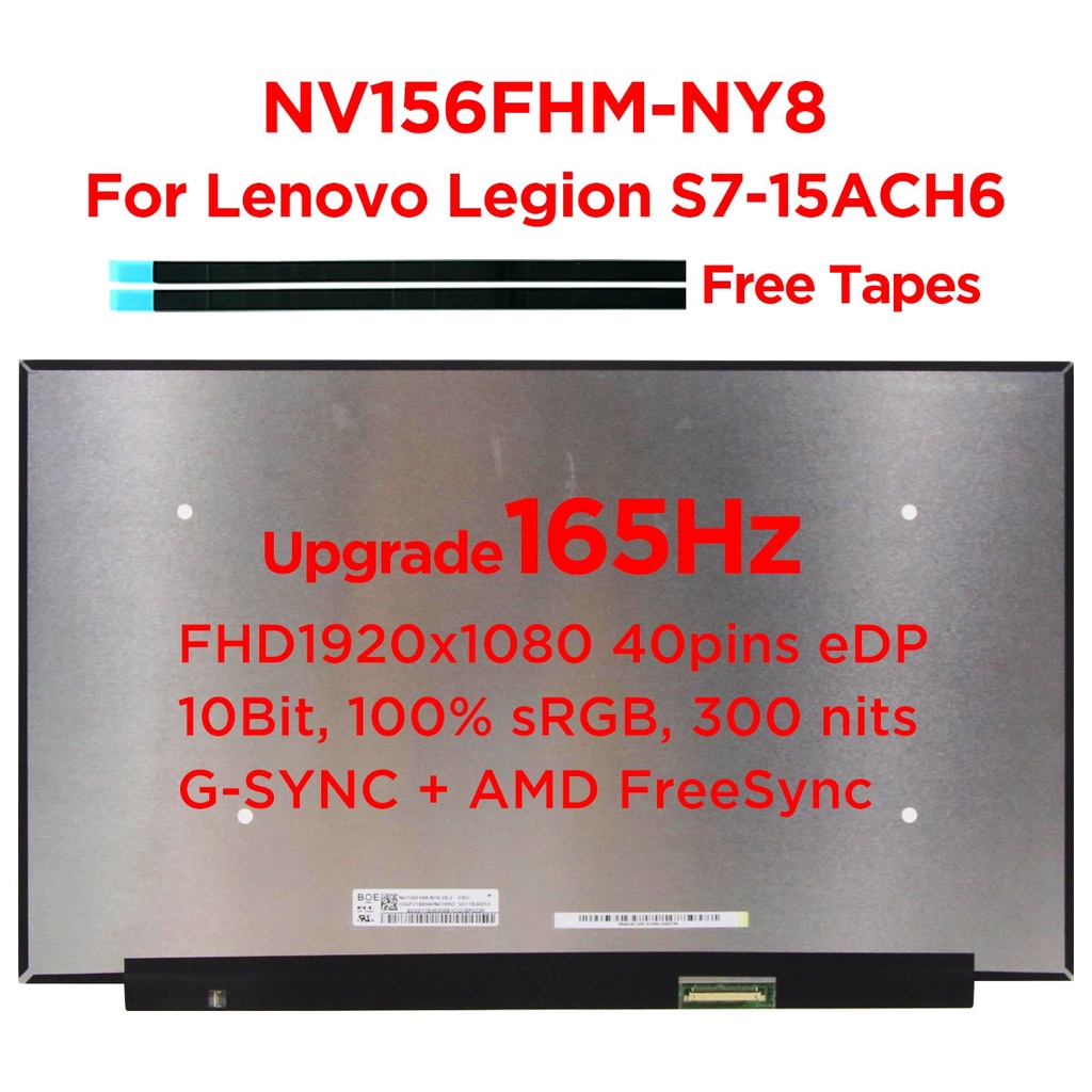 15.6 IPS แล็ปท็อปหน้าจอ LCD 165Hz NV156FHM-NY8 Fit B156HAN12.H LP156WFG-SPT2 SPT3 SPT5 อัพเกรดจอแสดง