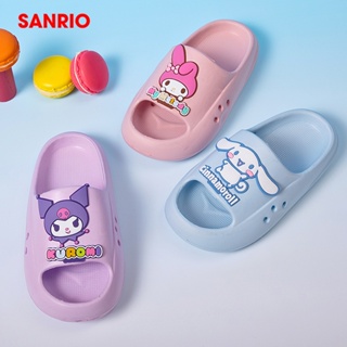 รองเท้าแตะ ป้องกันการลื่น พิมพ์ลายการ์ตูน Sanrio เหมาะกับเดินชายหาด แฟชั่นฤดูร้อน สําหรับเด็กผู้หญิง